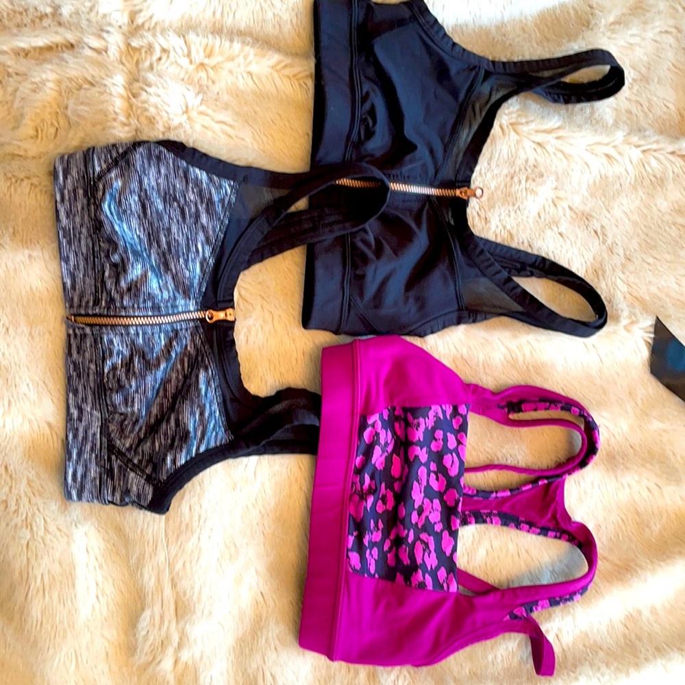 3 lulu sport bras size 4 or small
